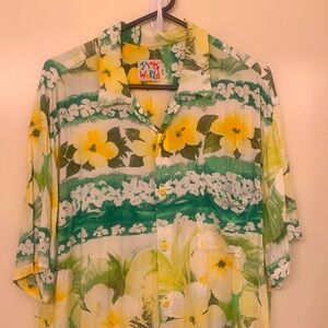 Jams World shirt, XL, 90's vintage Hawaiian-style loose and comfy.  EUC.
